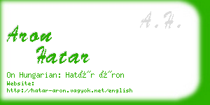 aron hatar business card